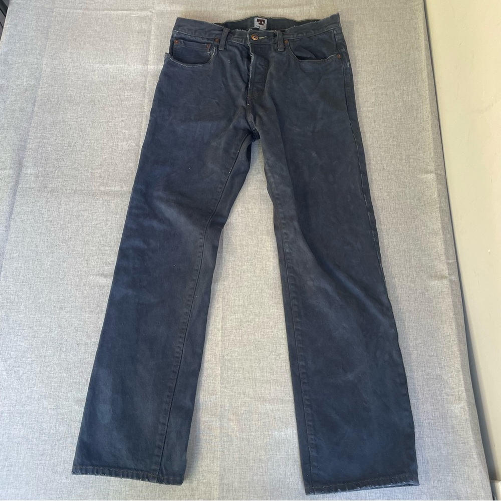 Tellason Jeans Mens 33x30 Sheffield Straight Tapered Tanner Goods Button Fly